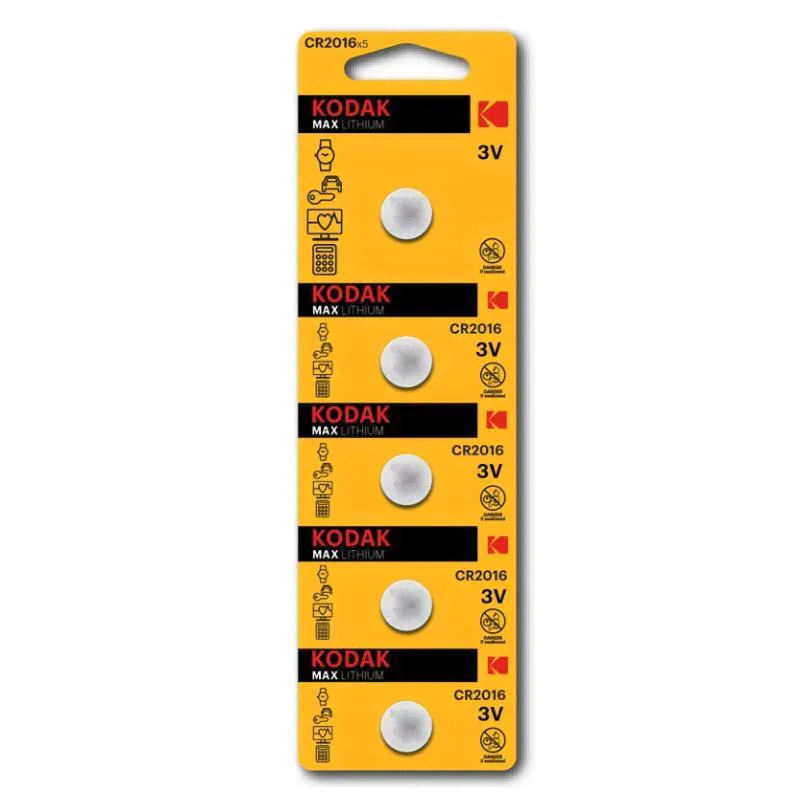 Батарейки Kodak CR2016-5BL MAX Lithium