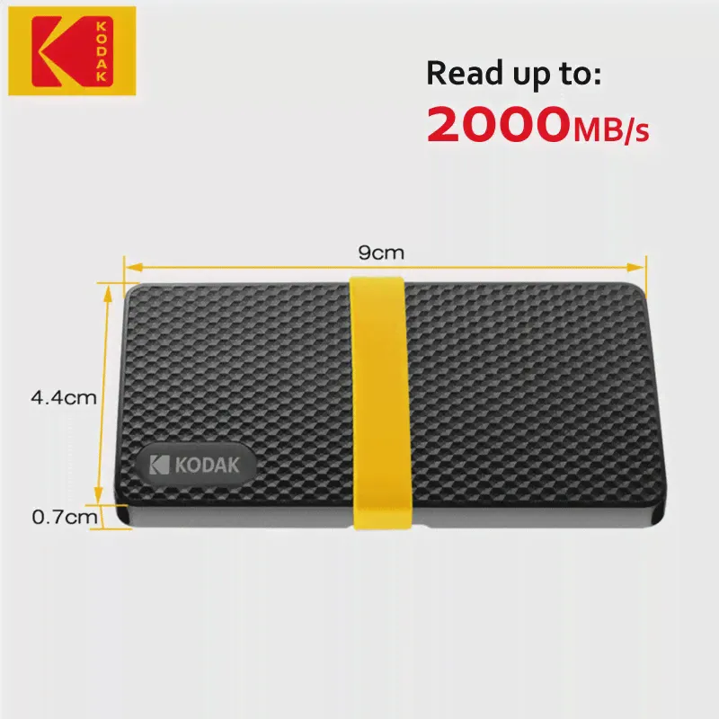 Портативный SSD KODAK X200 Pro 1 ТБ 2 ТБ NVME Внешний PSSD 2000 МБ/с 10 Гбит/с Жесткий диск 512 ГБ Externo USB3.1 Type-C для ноутбуков PS4 PC-0