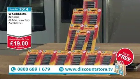 60 Kodak Extra Heavy Duty Batteries + 60 Free! | Item No. 7014 | Discount Store TV