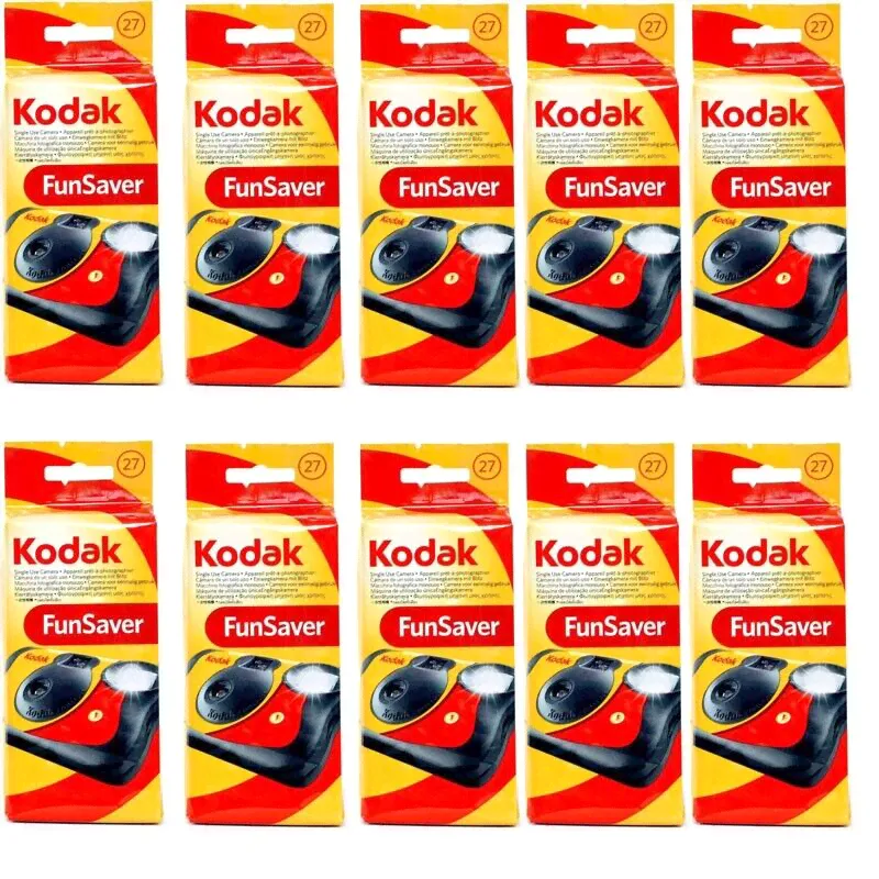 Пленочный фотоаппарат 10 Kodak 35mm FunSaver Flash 27 Exp One Time Single Use Disposable Camera 2018-0