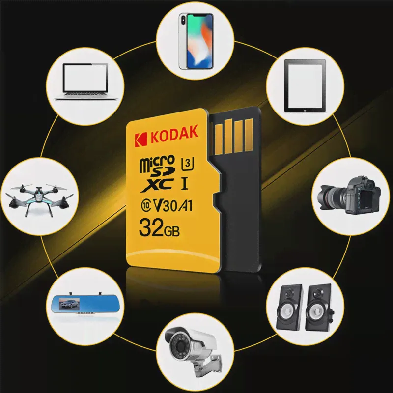 Карта памяти Micro SD Kodak, класс 10, 512 ГБ, 256 ГБ, 128 ГБ, 64 ГБ, 32 ГБ, высокоскоростная карта памяти U3 4K (art.: 3a39cc5437e)-4