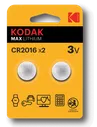 Батарейки Kodak CR2016-2BL MAX Lithium (60/240/43200)