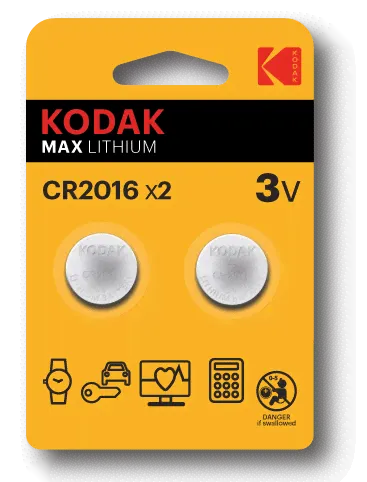 Батарейки Kodak CR2016-2BL MAX Lithium (60/240/43200)-0