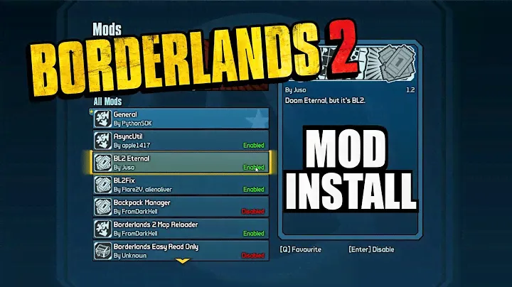 Borderlands 2 | How to Install Mods (Bl2 Eternal)