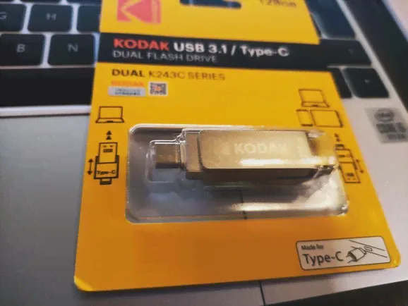 🛍 USB флеш-накопитель Kodak, OTG металлический флеш-накопитель Type-C, 128 ГБ, 64 ГБ, 32 ГБ, USB-флешка 3,1, флеш-накопитель для смартфонов, ПК, шнурок-0