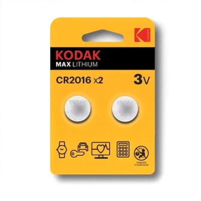 Батарейки Kodak Max Lithium CR2016 2BL 3В-0